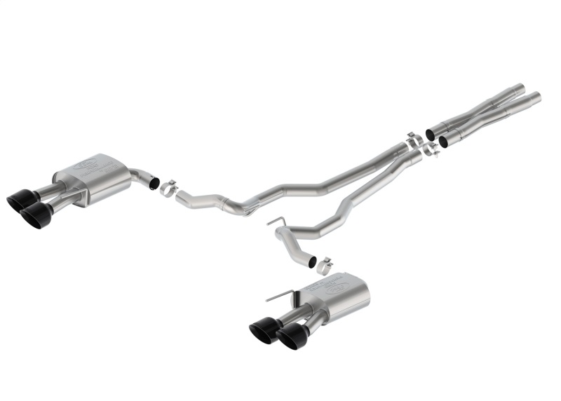 Ford Mustang Performance Exhaust - Ford Racing - Cat-Back, Sport, Non-Active, Valance, Quad 5 in. Black Chrome Plated Stainless Steel Tips, 304 Stainless Steel - Black - 2024+ Ford Mustang Performance Exhaust - Ford Racing - Cat-Back, Sport, Non-Active, Valance, Quad 5 in. Black Chrome Plated Stainless Steel Tips, 304 Stainless Steel - Black - 2024+